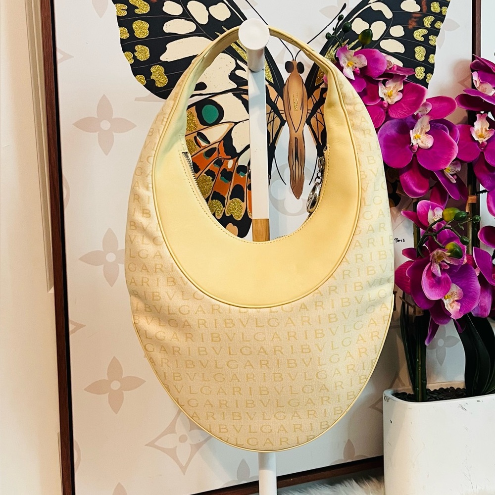 🔥💛Bvlgari Beige Monogram Shoulder Bag